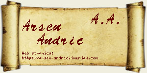 Arsen Andrić vizit kartica